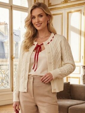 New Wayf Cream Cable Knit Sweater size S